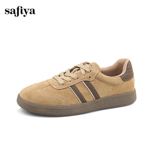 Safiya/索菲娅2024秋复古美拉德反绒拼色百搭休闲系带德训鞋 SF43112112 商品图9