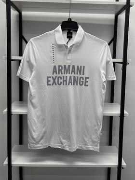 Armani Exchange/AX 阿玛尼 男士休闲纯色logo印花短袖POLO衫
