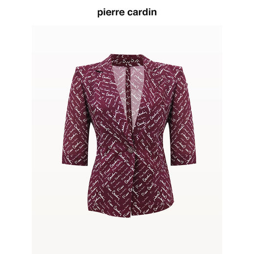 皮尔卡丹女装西服夏季轻薄短袖修身商务通勤上衣外套P4233L4008Z3
 商品图1