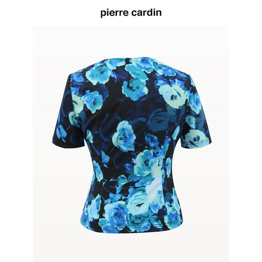 皮尔卡丹女装衬衫复古印花优雅短袖通勤上衣内搭P4200A2002L3
 商品图1