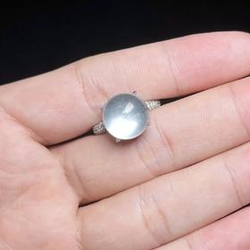 水沫子戒指-玉美人菲菲/S925水沫子戒指约12mm/可调节