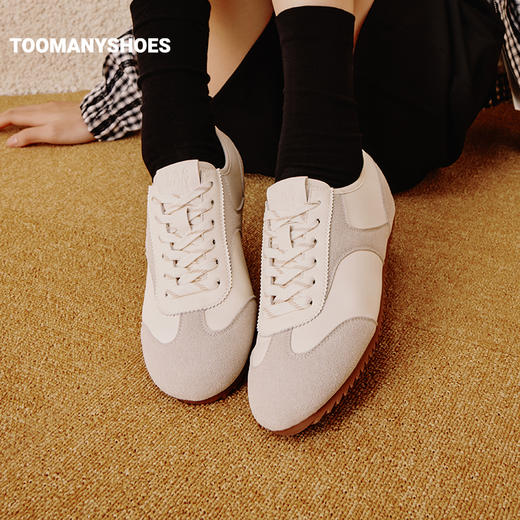 【好溜鞋】Toomanyshoes女鞋霓虹街道复古德训小白鞋银色运动跑鞋 商品图2