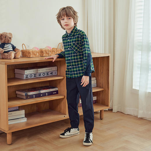 mettekids儿童衬衫2024秋季新款男童长袖纯棉休闲时尚格纹上衣 商品图4