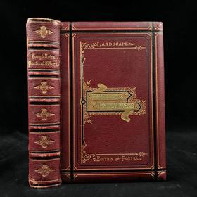 约19世纪后期 朗费罗诗集 约3幅钢版画插图 全真皮精装32开