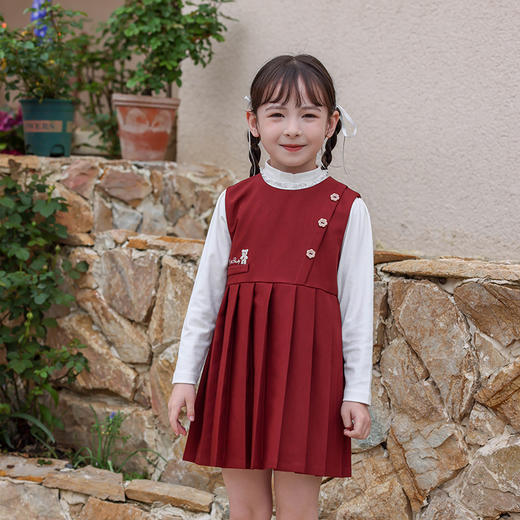 棉果果秋季新品女童春秋款百搭连衣裙背心裙M322702424420 商品图0