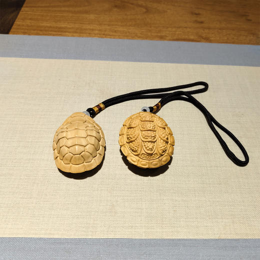 富甲一方龟壳°黄杨木手把件挂件 商品图0