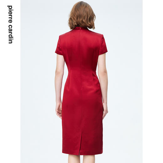 皮尔卡丹女装连衣裙醋酸V领短袖宴会场合礼服裙P4152D4025T0 商品图2