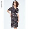 皮尔卡丹女装时尚波点修身通勤短袖真丝连衣裙P4227D4131B3 商品缩略图2