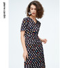 皮尔卡丹女装时尚波点修身通勤短袖真丝连衣裙P4227D4131B3 商品缩略图4