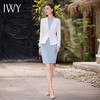 IWY/秋款白色长袖西装外套蓝色连衣裙职业装气质时尚通勤干练套裙C1761+Q620 商品缩略图1