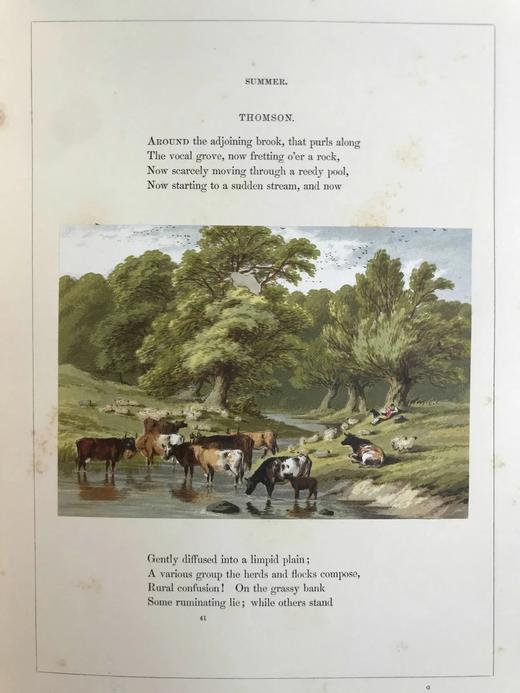 1853年 四季诗集 22幅精美彩色贴图 漆布精装大16开 商品图9