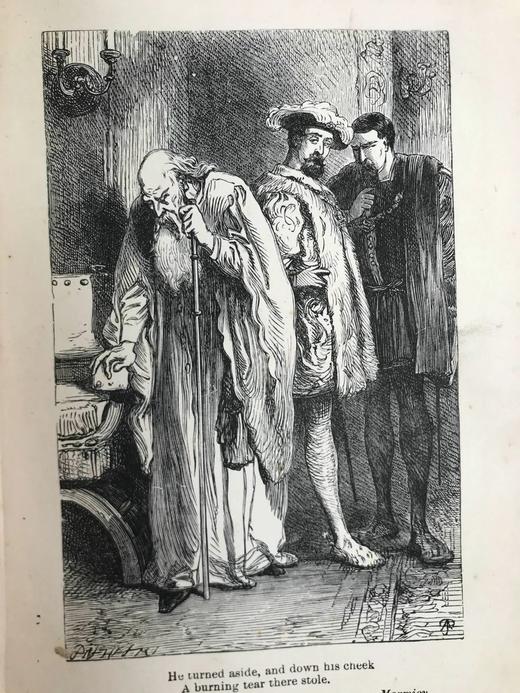 约19世纪后期 司各特诗集 约10幅版画插图 漆布精装32开 商品图8