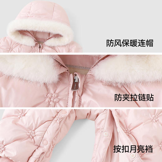 【高定系列】英氏儿童鹅绒羽绒服冬季女童保暖防寒羽绒连体衣新款 商品图3