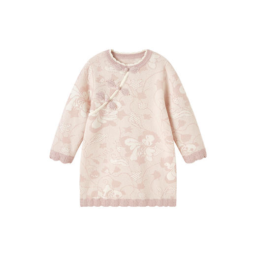 【高定系列】英氏高定女童羊毛连衣裙保暖秋冬季裙子长袖新款 商品图4