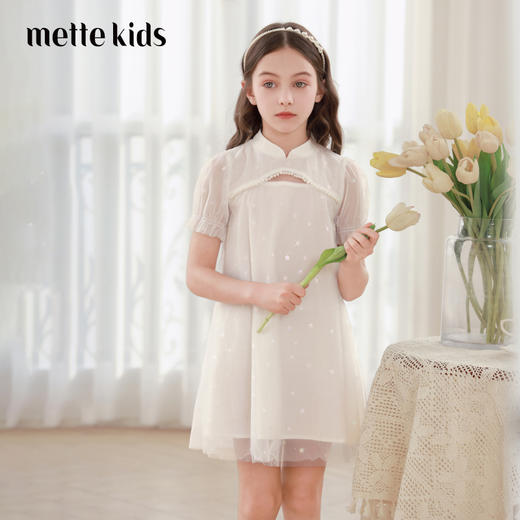 女童连衣裙2024夏季新款儿童新中式国风公主裙小女孩泡泡袖裙子 商品图0