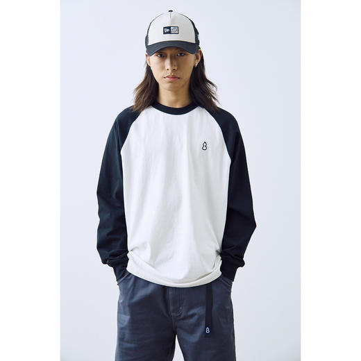 吃茶去chichaqu2024宽松百搭全棉插肩长袖T恤休闲户外运动 商品图0