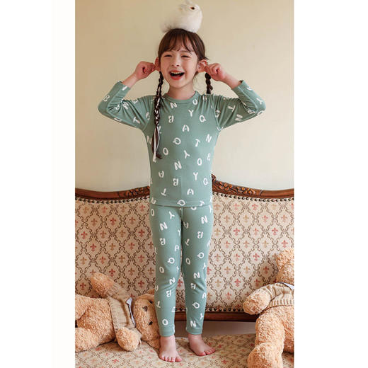 棉果果秋季新品内衣有机棉纱5A抗菌莫代尔男童80-130码套头套装M311302424528 商品图0