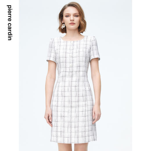 皮尔卡丹女装连衣裙小香风假两件优雅通勤百搭连衣裙P4248D4026W3

 商品图0