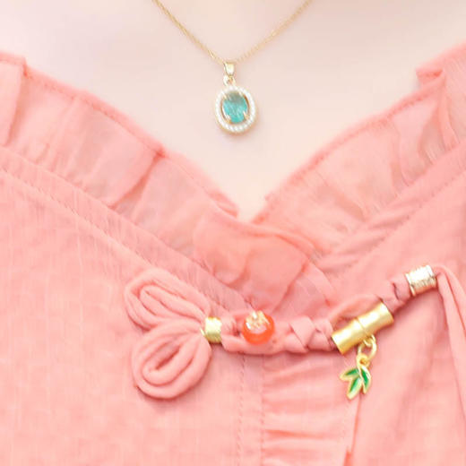 QYM-1722450国风中式复古长袖小衫高腰半身裙两件套 商品图3