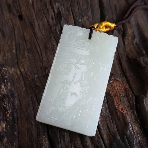 【天然正品】天然新疆料油润度佳市井图案和田玉吊坠项链160724NJM03 商品图3