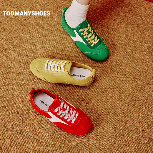 【好溜鞋】Toomanyshoes女鞋霓虹街道复古德训小白鞋银色运动跑鞋 商品图3