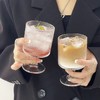 「19.9到手3支！ins欧式杯」高颜值加厚竖条纹玻璃杯 果汁杯甜品高脚杯红酒杯洋酒餐饮用具 商品缩略图0