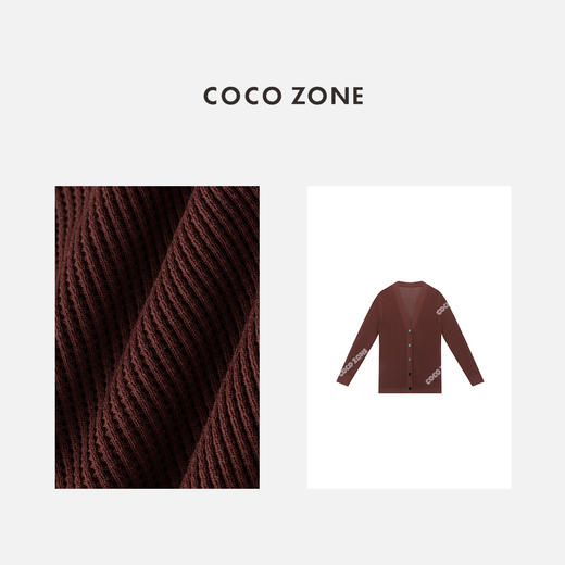 COCO ZONE 设计感V领长袖针织衫百搭休闲上衣CC2C1273 商品图2