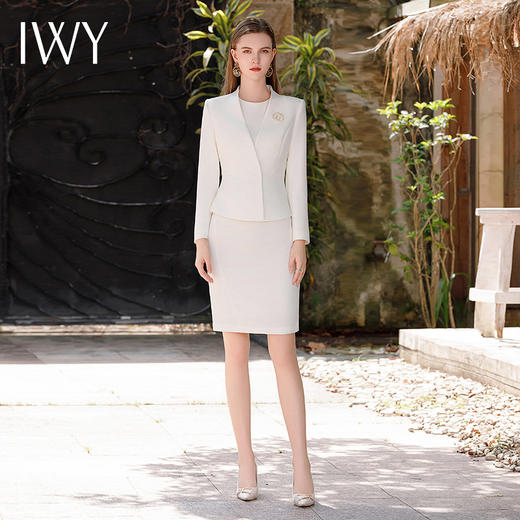 IWY/秋款收腰显瘦职业套裙通勤干练西装外套气质女神范西服连衣裙C1871+Q620 商品图2