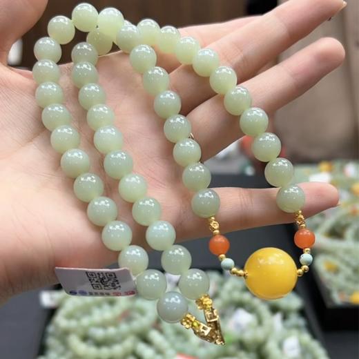 玉美人菲菲/35294-S925和田玉项链10mm 商品图0