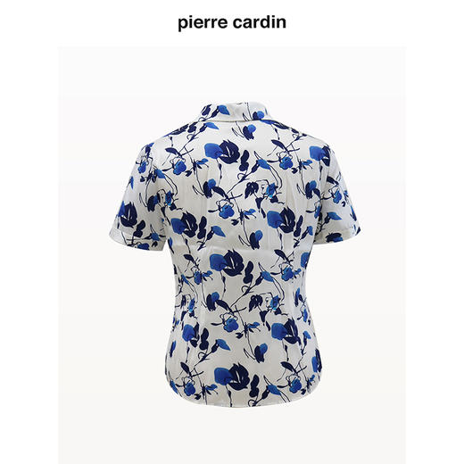 皮尔卡丹女装衬衫夏季新款蓝花色绣花短袖桑蚕丝衬衫P4231A4014L3
 商品图2