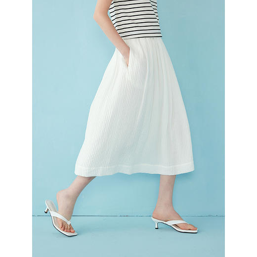 棉仓352617001初棉肌理坑条半身裙 商品图2