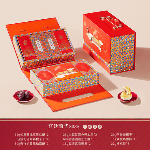 【臻味&上新了故宫】宫廷韶华 坚果糕点礼盒833g 商品图1