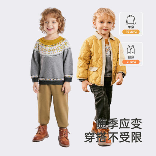 【商场同款】英氏儿童毛衣针织衫长袖秋冬男童休闲羊毛衫新款 商品图2