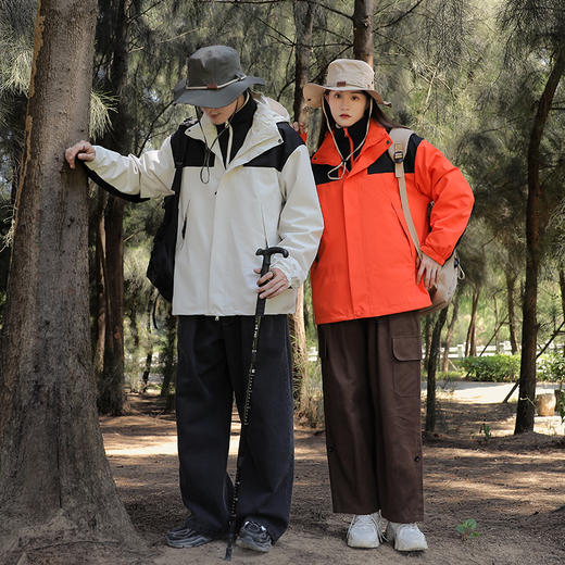 冬季冲锋衣男女三合一可拆卸两件套雨天防水登山服爬山含内胆外套100% A-3183 商品图5