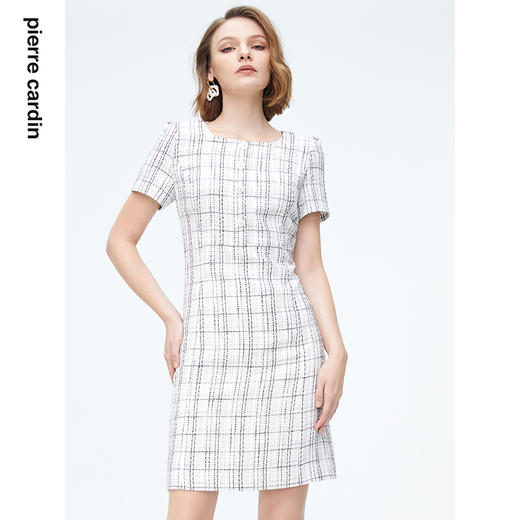 皮尔卡丹女装连衣裙小香风假两件优雅通勤百搭连衣裙P4248D4026W3

 商品图3