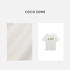 COCO ZONE 撞色圆领短袖T恤字母印花休闲上衣CC2B1095 商品缩略图2