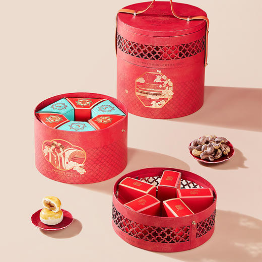 【臻味&上新了故宫】宫廷锦礼 坚果糕点礼盒956g 商品图7