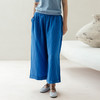 绽放旅行女装437/进口高支亚麻松紧腰卷边九分裤直筒廓形休闲裤女 商品缩略图0