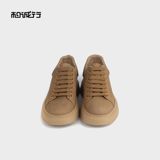 和诚行 2024秋冬新款厚底系带休闲板鞋男鞋真皮百搭滑板鞋0551160 商品图2