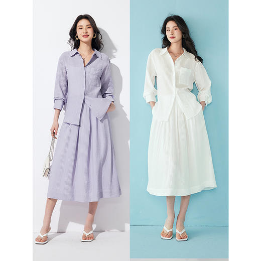 棉仓352617001初棉肌理坑条半身裙 商品图4