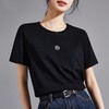 2024丝光棉新款白色t恤女正肩短袖夏季女装圆领明线装饰纯色上衣 商品缩略图2