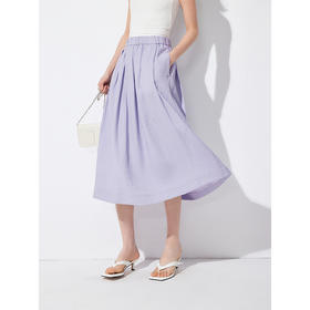 棉仓352617001初棉肌理坑条半身裙