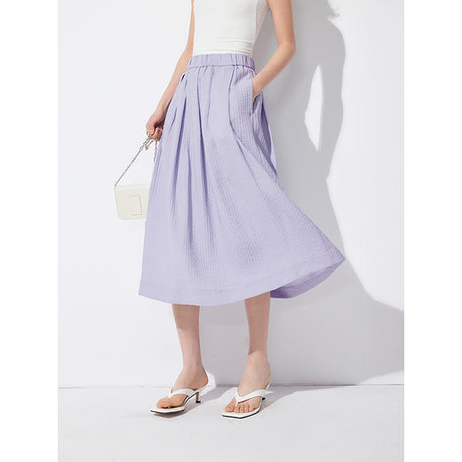 棉仓352617001初棉肌理坑条半身裙 商品图0