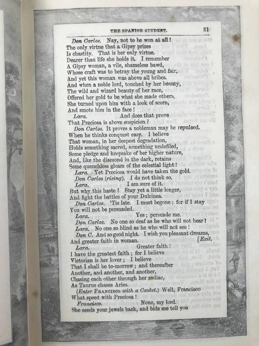 约19世纪后期 朗费罗诗集 约3幅钢版画插图 全真皮精装32开 商品图9