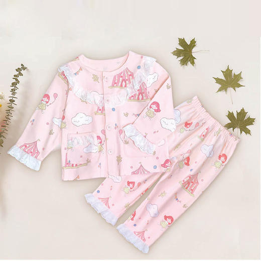 棉果果秋季新品内衣有机棉纱5A抗菌女童90-130码对开套装M321304424504 商品图0