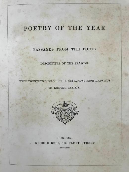 1853年 四季诗集 22幅精美彩色贴图 漆布精装大16开 商品图2