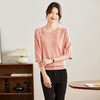 七分袖针织t恤，宽松国风时尚遮肉小衫CC-16-9008 商品缩略图0