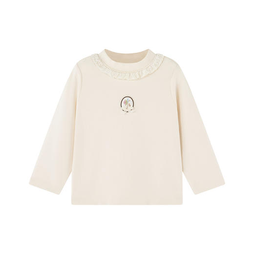 【商场同款】英氏儿童套头衫秋季长袖女童纯色打底衫圆领上衣T恤 商品图4