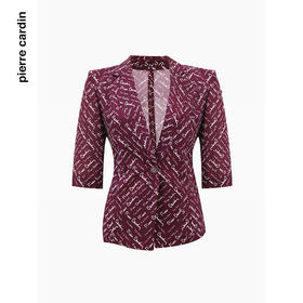 皮尔卡丹女装西服夏季轻薄短袖修身商务通勤上衣外套P4233L4008Z3
