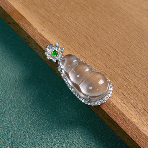 玉美人菲菲HZ#S925水沫子豆子吊坠约28*15mm 商品图0